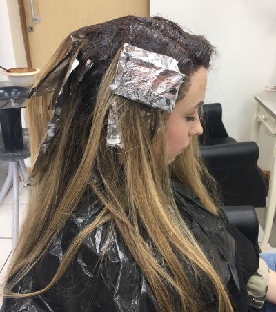 Ombre Hair Dye with Foils